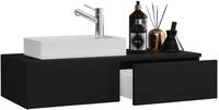 Waschtisch VCM "2-tlg. G&auml;ste WC Waschplatz Waschtisch schmal Gudas", schwarz, B:85cm