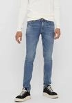 Slim-fit-Jeans ONLY & SONS "LOOM SLIM", Herren, Gr. 28, L&auml;nge 30, blau (blau denim),