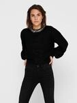 Strickpullover ONLY "ONLELSA L/S PULLOVER KNT NOOS", Damen, Gr. L, schwarz, Strick,