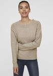 Rundhalspullover VERO MODA "VMDOFFY", Damen, Gr. S, beige (sepia tint melange),
