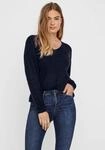 V-Ausschnitt-Pullover VERO MODA "VMCREWLEFILE LS V-NECK BLOUSE NOOS", Damen, Gr. M,