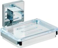 Seifenhalter WENKO "Quadro", silber (chromfarben, transparent), H:6,5cm,