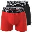Boxershorts REPLAY "Boxershort 2er Pack", Herren, Gr. L, rot (rot, schwarz),