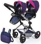 Puppen-Zwillingsbuggy BAYER "Twin Neo", bunt (einhorn blau, pink), Puppenwagen,