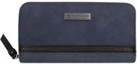 Geldb&ouml;rse TOM TAILOR "Elin", Damen, blau, Polyurethan, kontrastfarbene Details,