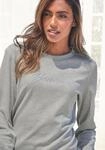 Sweatshirt BENCH. LOUNGEWEAR, Damen, Gr. 44/46, grau (hellgrau, meliert), Interlock,