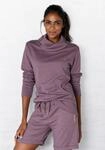 Longsweatshirt BENCH. LOUNGEWEAR, Damen, Gr. 36/38, lila (mauve, meliert), Sweatware,