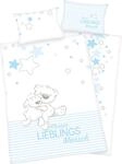 Babybettw&auml;sche BABY BEST "Kleiner Lieblingsmensch", blau, B/L: 100cm x 135cm, 1