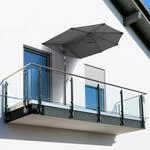 Balkonschirm SCHNEIDER SCHIRME "Salerno mezza", grau (anthrazit), Obermaterial: 100%