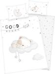 Babybettw&auml;sche BABY BEST "Sleeping little bear", wei&szlig;, B/L: 100cm x 135cm, 1 Stk.,