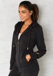 Sweatjacke BENCH. LOUNGEWEAR, Damen, Gr. 32/34, schwarz, Sweatware, Obermaterial: 60%