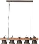 BRILLIANT Pendelleuchte "Plow", schwarz (schwarz stahl, holz), 5, H: 115cm, 1 Stk.,