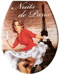 WC-Sitz ADOB "Nuits de Paris", rot (rot, braun), B:37cm H:5cm L:44cm, Duroplast,