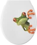 WC-Sitz ADOB "Frosch", grau (wei&szlig;, grau), B:37cm H:5cm L:44cm, Duroplast, Edelstahl,