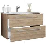 Waschtisch VCM "2-tlg. Waschplatz Waschtisch Badinos 2 Schublade", braun (sonoma,