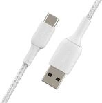 BELKIN USB-Kabel "USB-C/USB-A Kabel ummantelt, 1m", wei&szlig;, 100cmcm, Kabel, USB-Kabel