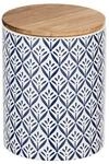 Vorratsdose WENKO "Modell Lorca", blau, H:15cm L:11cm, Bambus, Keramik,