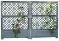 Spalier KHW, grau, B:200cm H:140cm T:6cm, Kunststoff, Rankhilfen, Spalier, 2er-Set