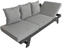 Loungesofa GARDEN PLEASURE "DONNA", schwarz (schwarz, grau), B:210cm H:65cm T:73cm,