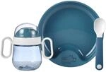 Kindergeschirr-Set MEPAL "Babygeschirr Mio 3er Set", blau (tiefblau), Kunststoff,