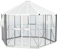 Gew&auml;chshaus VITAVIA "Pi 9000, mit Stahlfundamentrahmen", wei&szlig;, B:336cm H:283,7cm