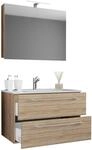 Waschtisch VCM "3-tlg. Waschplatz Waschtisch Badinos Schublade SP", braun (sonoma,