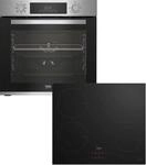 BEKO Backofen-Set "BBSM12340X", Energieeffizienz: A, schwarz (edelstahlfarben,