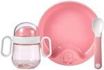 Kindergeschirr-Set MEPAL "Babygeschirr Mio 3er Set", pink (deep pink), Kunststoff,