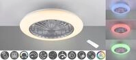 REALITY LEUCHTEN LED Deckenleuchte "Stralsund Deckenventilator", grau