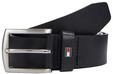 Lederg&uuml;rtel TOMMY HILFIGER "DENTON 3,5 cm breit", Herren, Gr. 105, blau (midnight),