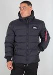 Steppjacke ALPHA INDUSTRIES "Hooded Puffer Alpha FD", Herren, Gr. XL, schwarz, Web,