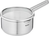 Kasserolle TEFAL "Nordica, kleiner Topf Induktion 16 cm", silber (edelstahlfarben),