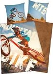 Jugendbettw&auml;sche "Mountainbike", blau, B/L: 135cm x 200cm, 1 Stk., 1 Stk.,