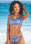 Bustier-Bikini-Top S.OLIVER "Maya", Damen, Gr. 38, Cup C/D, blau (blau, bedruckt),