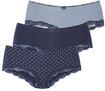 Panty LASCANA, Damen, Gr. 32/34, Jersey, blau (marine, gepunktet, gestreift, uni),