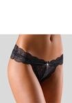 Rioslip LASCANA, Damen, Gr. 32/34, Mesh, Spitze, schwarz, Mesh, Spitze, Obermaterial:
