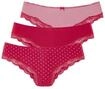 Slip LASCANA, Damen, Gr. 32/34, rot (rot, gestreift, uni, gepunktet), Obermaterial: