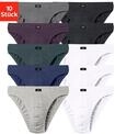 Slip H.I.S "Herren Minislip", Herren, Gr. 3 (XS), 10 Stk., bunt (wei&szlig;, grau,