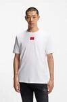 T-Shirt HUGO "Diragolino", Herren, Gr. M, wei&szlig; (wei&szlig;100), Single Jersey,