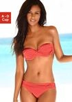 B&uuml;gel-Bandeau-Bikini LASCANA, Damen, Gr. 34, Cup C, rot (hummer), Polyamid,