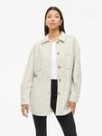 Hemdjacke VILA "VIKIMMI SHIRT L/S JACKET - NOOS", Damen, Gr. S, beige (super light