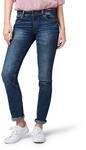 Straight-Jeans TOM TAILOR "Style Alexa", Damen, Gr. 27, L&auml;nge 30, blau (mid stone