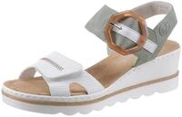 Sandalette RIEKER, Damen, Gr. 41, gr&uuml;n (mint, wei&szlig;), Lederimitat, kontrastfarbene