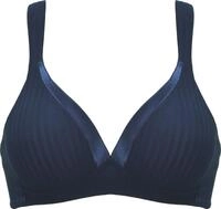 Schalen-BH NATURANA "The Wednesday", Damen, Gr. 80, Cup C, blau (navy), Satin,