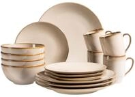 Kombiservice M&Auml;SER "Ossia", beige (sand), 16, Geschirr-Sets, Kombiservice