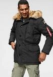 Parka ALPHA INDUSTRIES "POLAR JACKET", Herren, Gr. S, schwarz, Web, Obermaterial: 53%