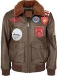 Lederjacke TOP GUN "Lederjacke TG20201007", Herren, Gr. XXL, braun (schwarz...