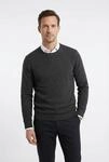 Rundhalspullover OLYMP "OLYMP Strick Casual", Herren, Gr. M, grau (anthrazit),