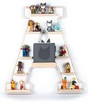Wandregal BOARTI "Holz Regal Buchstabe A f&uuml;r Toniebox Tonies Figuren", wei&szlig;, B:49cm