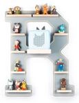 Wandregal BOARTI "Holz Regal Buchstabe R f&uuml;r Toniebox Tonies Figuren", grau, B:44cm